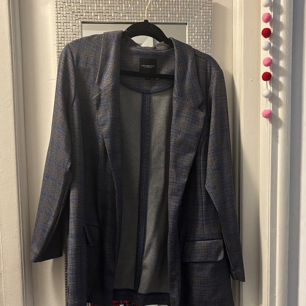 Liverpool Navy Plaid Women's Blazer